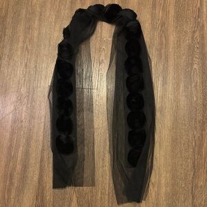 Elegant Black Sheer Scarf